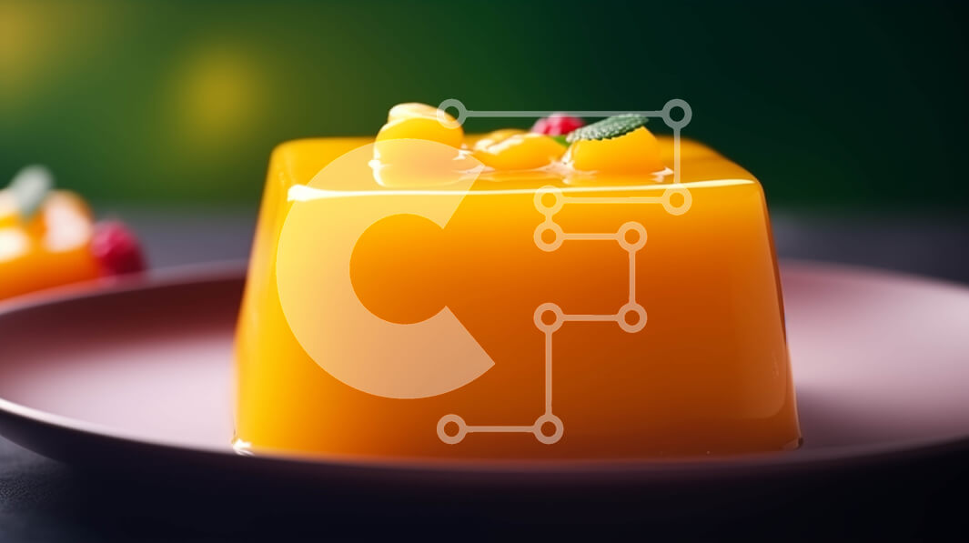 Σετ των 2 Intra Συλλεκτικό Ξύλινο Παζλ Plywood  4mm - Τετράγωνο επιδόρπιο κρέμας μάνγκο με γαρνιτούρα φρέσκου μέντας Σε Ξύλινο Κουτί - Διαστάσεις: 10x10 cm – 25 κομμάτια