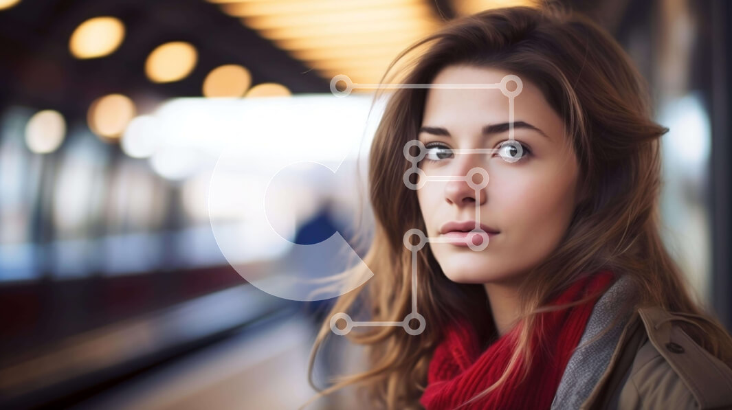 Intra Συλλεκτικό Ξύλινο Παζλ Plywood  4mm - Νεαρή γυναίκα στο σιδηροδρομικό σταθμό που κοιτάζει επίμονα Σε Ξύλινο Κουτί - Διαστάσεις Puzzle: 10x10 cm – 25 κομμάτια