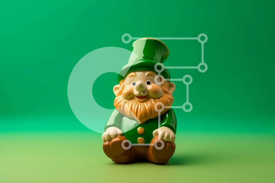 Intra Συλλεκτικό Ξύλινο Παζλ Plywood  4mm - Πράσινο ειδώλιο Gnome για την Ημέρα του Αγίου Πατρικίου Σε Ξύλινο Κουτί - Διαστάσεις: 10x10 cm – 25 κομμάτια