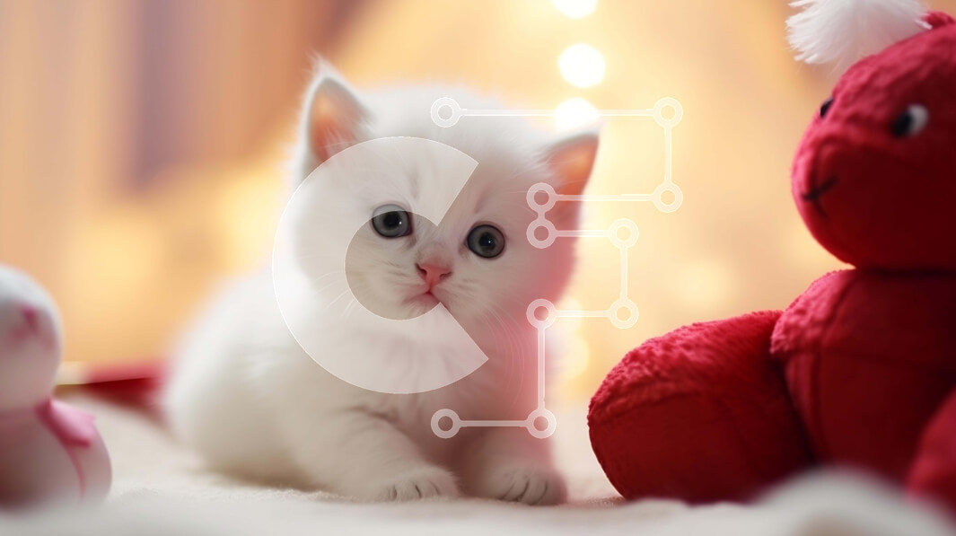 Σετ των 2 Intra Συλλεκτικό Ξύλινο Παζλ Plywood  4mm - Αξιολάτρευτο λευκό γατάκι με αρκουδάκια Σε Ξύλινο Κουτί - Διαστάσεις: 10x10 cm – 25 κομμάτια