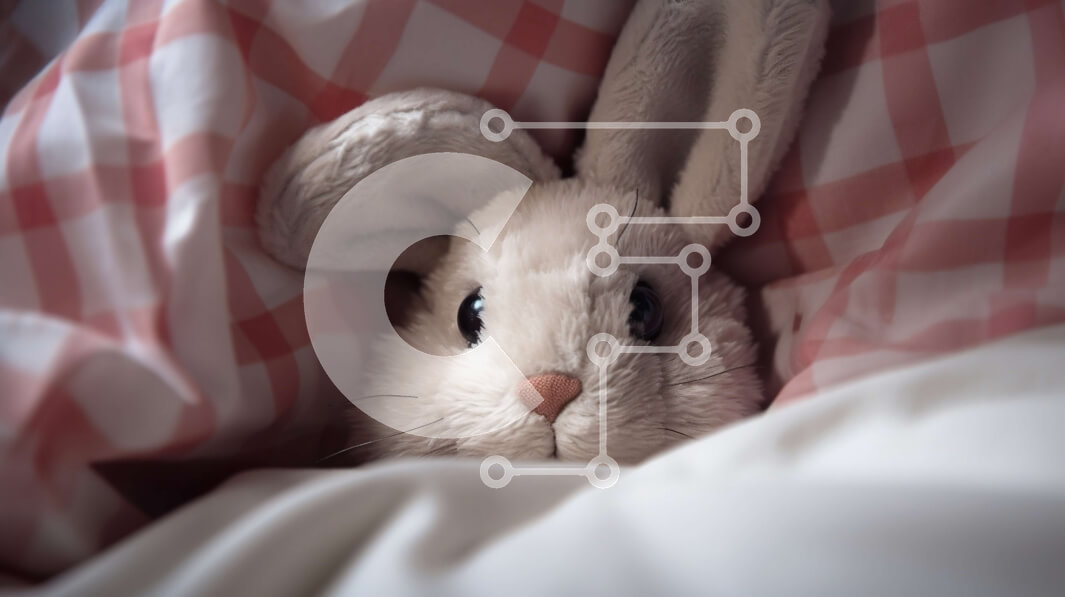 Intra Συλλεκτικό Ξύλινο Παζλ Plywood  4mm - Χαριτωμένο κουνελάκι που κρυφοκοιτάζει κάτω από τις κουβέρτες Σε Ξύλινο Κουτί - Διαστάσεις: 10x10 cm – 25 κομμάτια