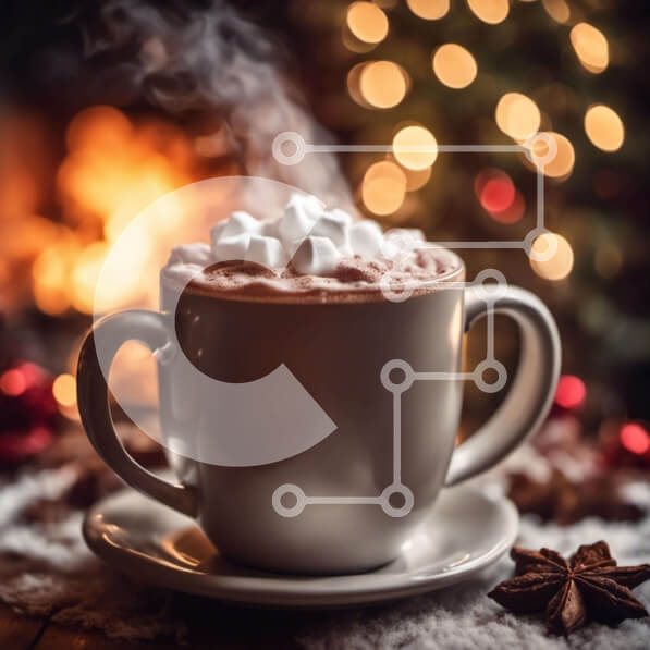 Intra Συλλεκτικό Ξύλινο Παζλ Plywood  4mm - Ζεστό κακάο με ατμό μπροστά στο τζάκι Σε Ξύλινο Κουτί - Διαστάσεις Puzzle: 10x10 cm – 25 κομμάτια