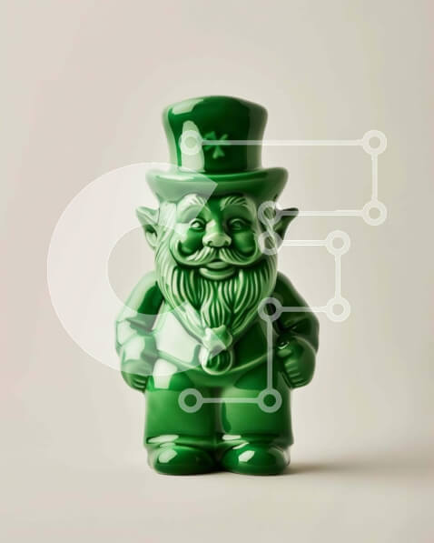 Intra Συλλεκτικό Ξύλινο Παζλ Plywood  4mm - Ειδώλιο καλλικάτζαρου με στολή με θέμα την Ιρλανδία Σε Ξύλινο Κουτί - Διαστάσεις: 10x10 cm – 25 κομμάτια