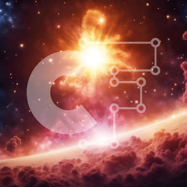 Intra Συλλεκτικό Ξύλινο Παζλ Plywood  4mm - Λαμπερός ήλιος και αστέρια στο Σύμπαν Σε Ξύλινο Κουτί - Διαστάσεις Puzzle: 10x10 cm – 25 κομμάτια