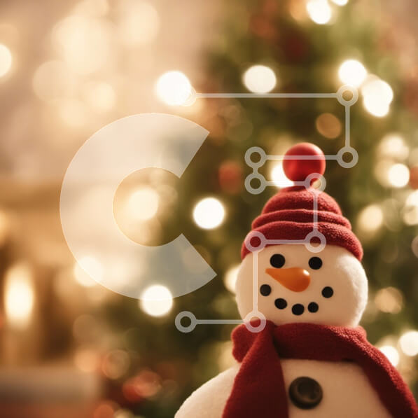 Intra Συλλεκτικό Ξύλινο Παζλ Plywood  4mm - Χιονάνθρωπος και χριστουγεννιάτικο δέντρο με εορταστικές διακοσμήσεις Σε Ξύλινο Κουτί - Διαστάσεις: 10x10 cm – 25 κομμάτια