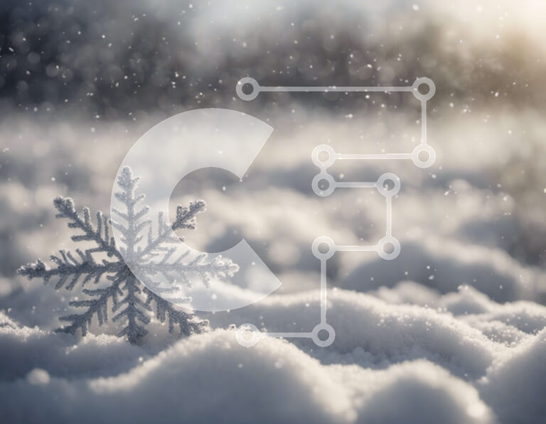 Intra Συλλεκτικό Ξύλινο Παζλ Plywood  4mm - Νιφάδα χιονιού πάνω από το χιόνι σε ένα ανοιχτό πεδίο Σε Ξύλινο Κουτί - Διαστάσεις: 10x10 cm – 25 κομμάτια