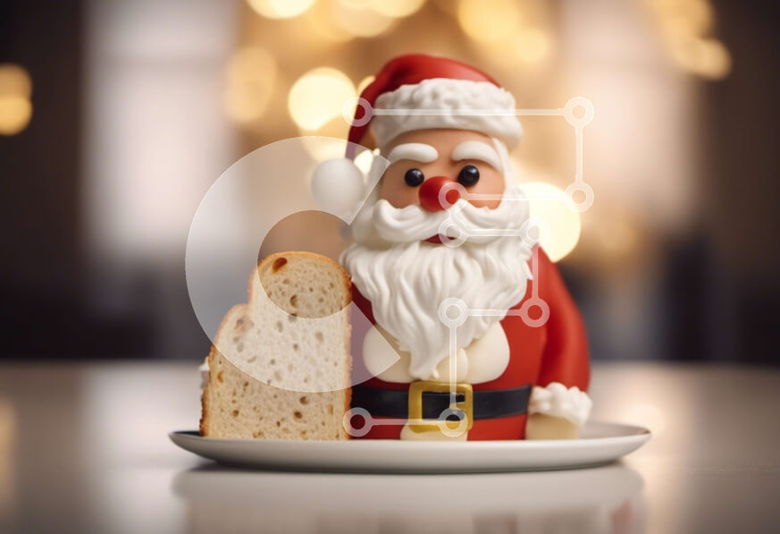 Intra Συλλεκτικό Ξύλινο Παζλ Plywood  4mm - Ειδώλιο Άγιου Βασίλη με φέτες ψωμιού Σε Ξύλινο Κουτί - Διαστάσεις: 10x10 cm – 25 κομμάτια