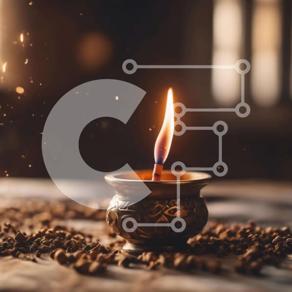 Intra Συλλεκτικό Ξύλινο Παζλ Plywood  4mm - Αναμμένο κερί σε κόκκους καφέ - Πνευματικότητα και τελετουργίες Σε Ξύλινο Κουτί - Διαστάσεις Puzzle: 10x10 cm – 25 κομμάτια