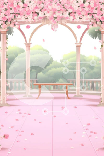 Σετ των 2 Intra Συλλεκτικό Ξύλινο Παζλ Plywood  4mm - Δωμάτιο διακοσμημένο με ροζ λουλούδια και τοξωτό διάδρομο Σε Ξύλινο Κουτί - Διαστάσεις: 10x10 cm – 25 κομμάτια