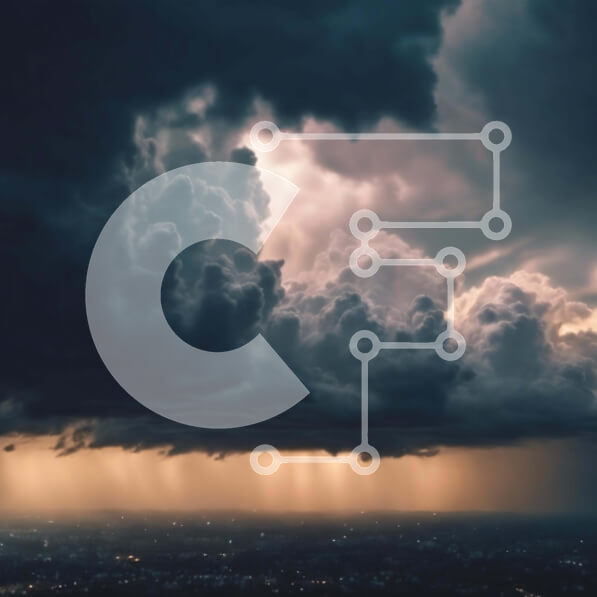 Intra Συλλεκτικό Ξύλινο Παζλ Plywood  4mm - Σκοτεινός Θυελλώδης Ουρανός με Αστραπές και Φώτα Πόλης Σε Ξύλινο Κουτί - Διαστάσεις Puzzle: 10x10 cm – 25 κομμάτια