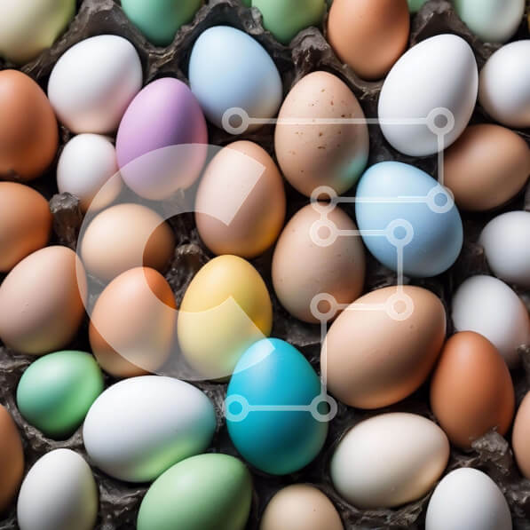 Σετ των 2 Intra Συλλεκτικό Ξύλινο Παζλ Plywood  4mm - Πολύχρωμη σειρά από αυγά σε χαρτοκιβώτια Σε Ξύλινο Κουτί - Διαστάσεις: 10x10 cm – 25 κομμάτια