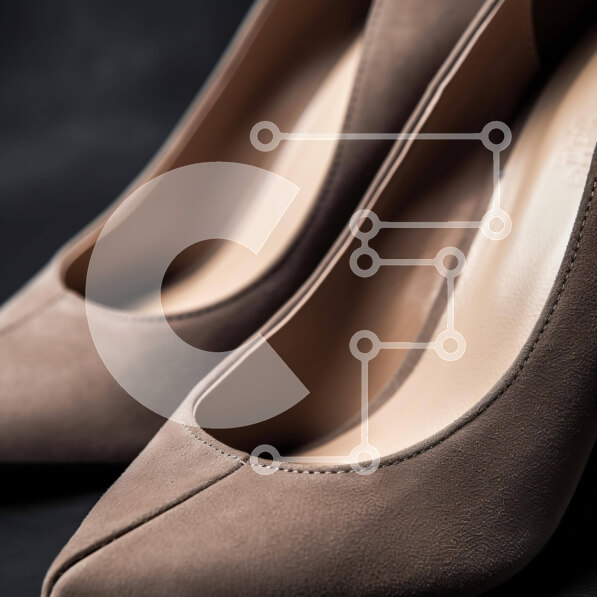 Σετ των 2 Intra Συλλεκτικό Ξύλινο Παζλ Plywood  4mm - Ζευγάρι μπεζ ψηλοτάκουνα παπούτσια Σε Ξύλινο Κουτί - Διαστάσεις: 10x10 cm – 25 κομμάτια