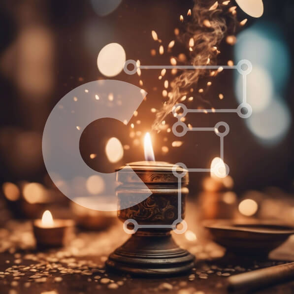 Intra Συλλεκτικό Ξύλινο Παζλ Plywood  4mm - Ξύλινο τραπέζι με θυμίαμα και κεριά για πνευματικές τελετουργίες Σε Ξύλινο Κουτί - Διαστάσεις Puzzle: 10x10 cm – 25 κομμάτια