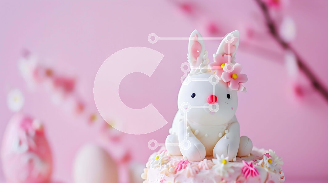 Intra Συλλεκτικό Ξύλινο Παζλ Plywood  4mm - Τούρτα με θέμα το Πάσχα με ειδώλιο Λευκό Λαγουδάκι και λουλούδια Σε Ξύλινο Κουτί - Διαστάσεις: 10x10 cm – 25 κομμάτια