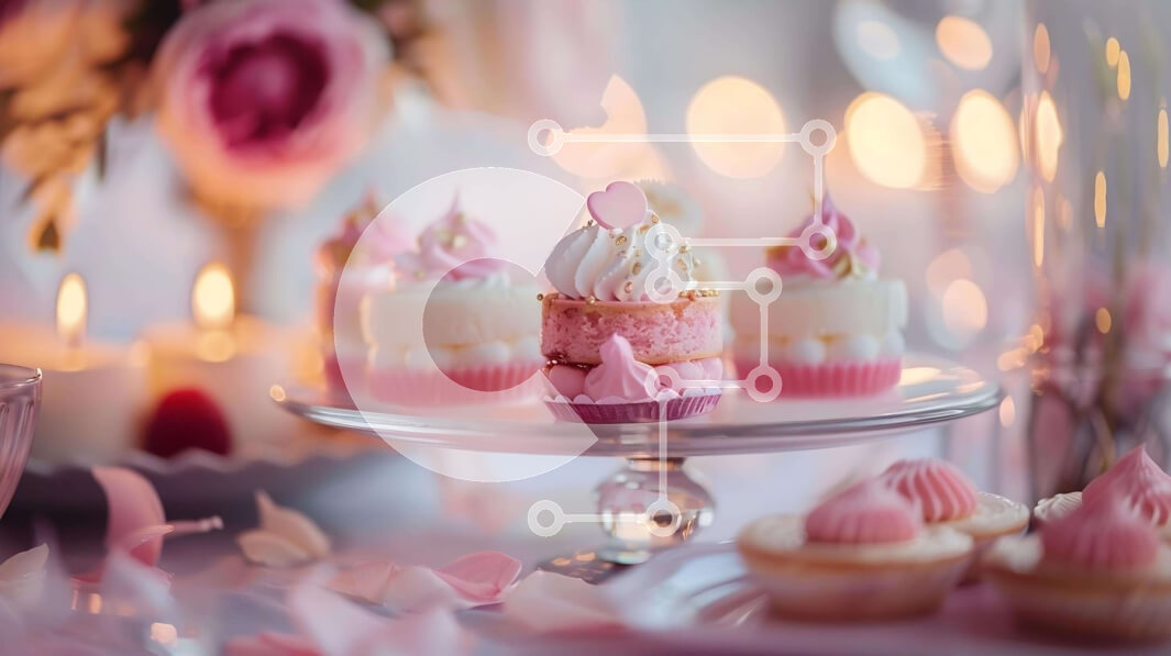 Σετ των 2 Intra Συλλεκτικό Ξύλινο Παζλ Plywood  4mm - Κομψό επιδόρπιο τραπέζι με cupcakes και μπισκότα Σε Ξύλινο Κουτί - Διαστάσεις: 10x10 cm – 25 κομμάτια