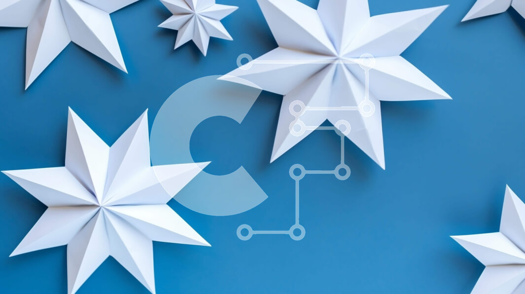 Intra Συλλεκτικό Ξύλινο Παζλ Plywood  4mm - Διακοσμητικά λευκά αστέρια Origami σε μπλε φόντο Σε Ξύλινο Κουτί - Διαστάσεις Puzzle: 10x10 cm – 25 κομμάτια