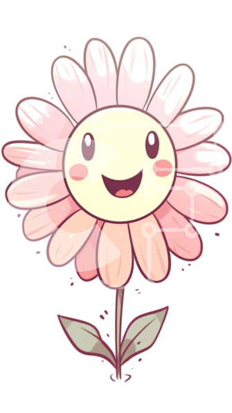 Σετ των 2 Intra Συλλεκτικό Ξύλινο Παζλ Plywood  4mm - Χαμογελώντας ροζ λουλούδι στο φυσικό βιότοπο Σε Ξύλινο Κουτί - Διαστάσεις: 10x10 cm – 25 κομμάτια