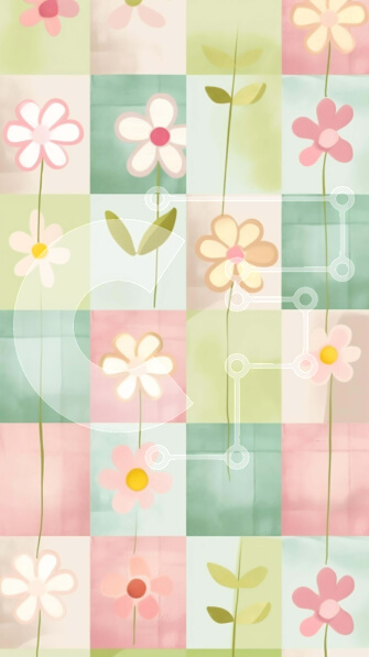 Intra Συλλεκτικό Ξύλινο Παζλ Plywood  4mm - Πολύχρωμο λουλούδι μοτίβο φόντου Σε Ξύλινο Κουτί - Διαστάσεις Puzzle: 10x10 cm – 25 κομμάτια