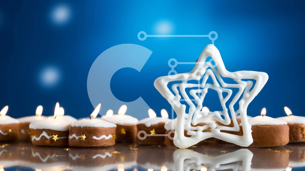 Σετ των 2 Intra Συλλεκτικό Ξύλινο Παζλ Plywood  4mm - Μπισκότο σε σχήμα αστεριού με κεριά και πρόσθετα μπισκότα Σε Ξύλινο Κουτί - Διαστάσεις: 10x10 cm – 25 κομμάτια