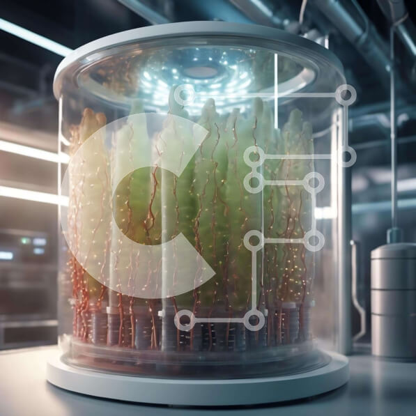 Intra Συλλεκτικό Ξύλινο Παζλ Plywood  4mm - Πράσινα φυτά σε εργαστηριακό γυάλινο δοχείο Σε Ξύλινο Κουτί - Διαστάσεις Puzzle: 10x10 cm – 25 κομμάτια