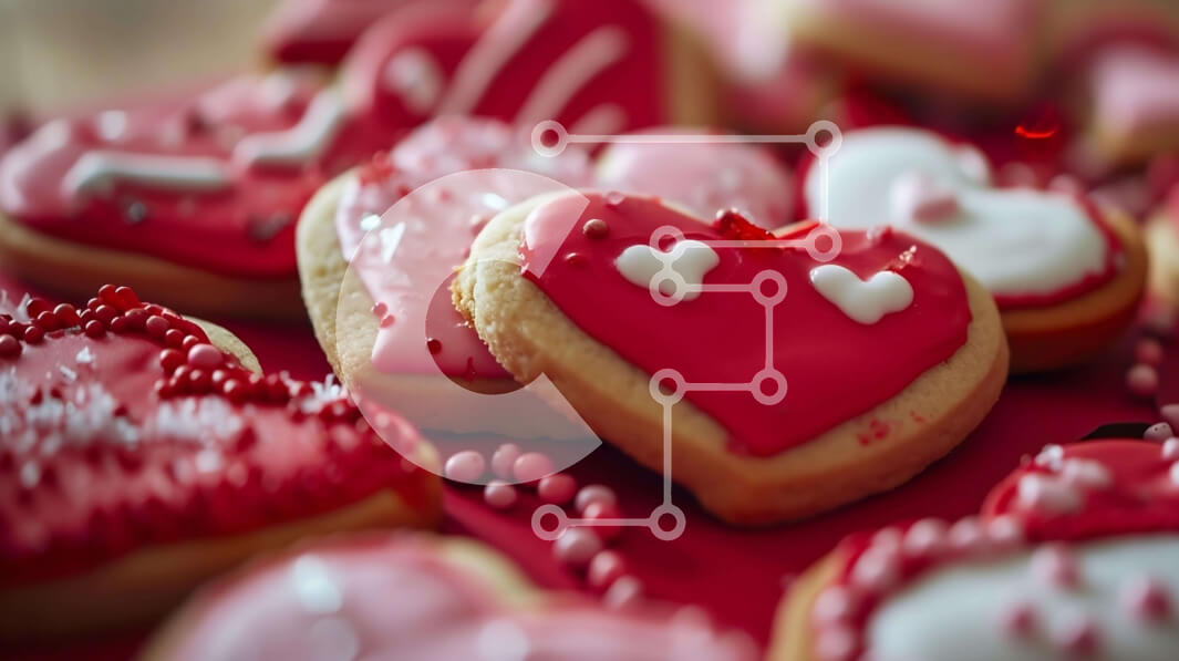 Σετ των 2 Intra Συλλεκτικό Ξύλινο Παζλ Plywood  4mm - Μπισκότα σε σχήμα καρδιάς για την ημέρα του Αγίου Βαλεντίνου Σε Ξύλινο Κουτί - Διαστάσεις: 10x10 cm – 25 κομμάτια