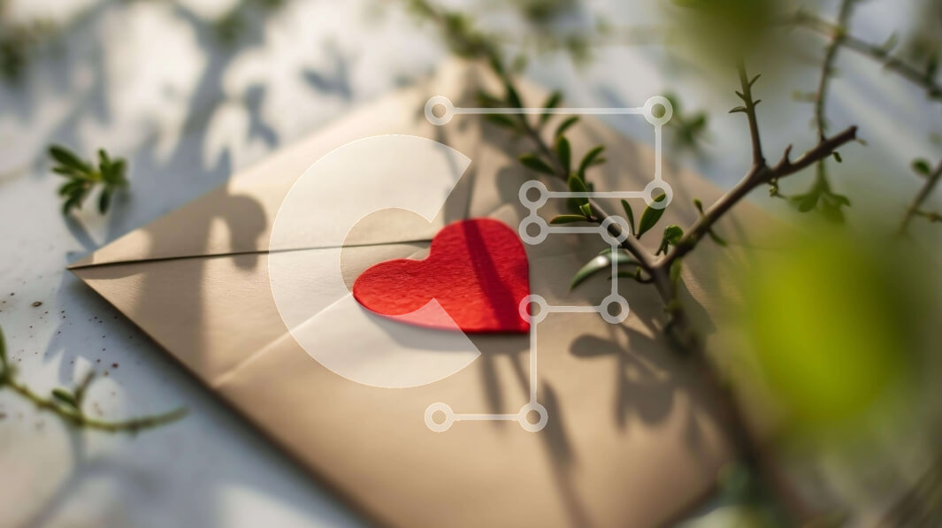 Intra Συλλεκτικό Ξύλινο Παζλ Plywood  4mm - Φάκελος του Αγίου Βαλεντίνου με κόκκινη καρδιά και πράσινα φύλλα Σε Ξύλινο Κουτί - Διαστάσεις: 10x10 cm – 25 κομμάτια