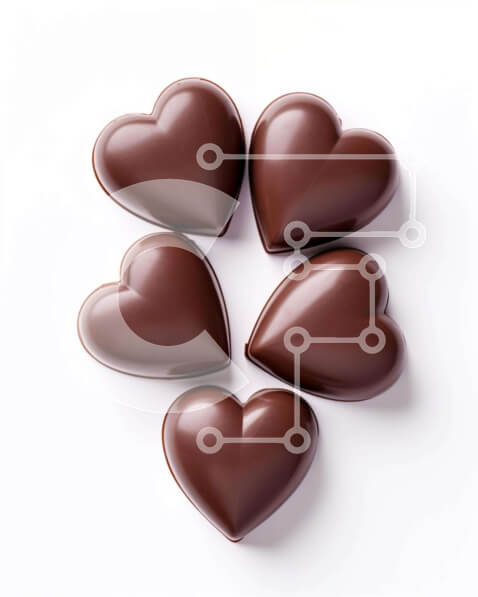 Σετ των 2 Intra Συλλεκτικό Ξύλινο Παζλ Plywood  4mm - Καρδιές από μαύρη σοκολάτα σε σχήμα καρδιάς Σε Ξύλινο Κουτί - Διαστάσεις: 10x10 cm – 25 κομμάτια