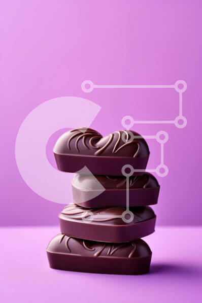 Σετ των 2 Intra Συλλεκτικό Ξύλινο Παζλ Plywood  4mm - Στοίβα καρδιών σοκολάτας Σε Ξύλινο Κουτί - Διαστάσεις: 10x10 cm – 25 κομμάτια