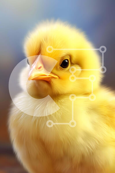 Σετ των 2 Intra Συλλεκτικό Ξύλινο Παζλ Plywood  4mm - Αξιολάτρευτο μικρό κίτρινο κοτόπουλο που κοιτάζει επίμονα την κάμερα Σε Ξύλινο Κουτί - Διαστάσεις: 10x10 cm – 25 κομμάτια