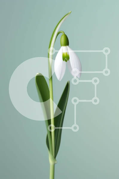 Σετ των 2 Intra Συλλεκτικό Ξύλινο Παζλ Plywood  4mm - Ενιαίο λευκό λουλούδι χιονοστιβάδας την άνοιξη Σε Ξύλινο Κουτί - Διαστάσεις: 10x10 cm – 25 κομμάτια