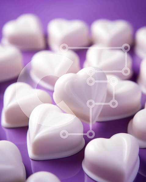 Intra Συλλεκτικό Ξύλινο Παζλ Plywood  4mm - Πλωτές καραμέλες σε σχήμα καρδιάς για την ημέρα του Αγίου Βαλεντίνου Σε Ξύλινο Κουτί - Διαστάσεις: 10x10 cm – 25 κομμάτια