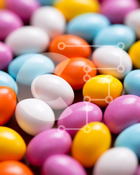 Intra Συλλεκτικό Ξύλινο Παζλ Plywood  4mm - Πολύχρωμα ζαχαρωτά αυγά για την ημέρα του Αγίου Βαλεντίνου ή το Πάσχα Σε Ξύλινο Κουτί - Διαστάσεις: 10x10 cm – 25 κομμάτια