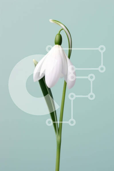 Σετ των 2 Intra Συλλεκτικό Ξύλινο Παζλ Plywood  4mm - Μονό λευκό λουλούδι χιονοστιβάδας Σε Ξύλινο Κουτί - Διαστάσεις: 10x10 cm – 25 κομμάτια