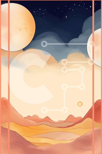 Intra Συλλεκτικό Ξύλινο Παζλ Plywood  4mm - Πολύχρωμο ερημικό τοπίο με πλανήτες και αστέρια Σε Ξύλινο Κουτί - Διαστάσεις Puzzle: 10x10 cm – 25 κομμάτια