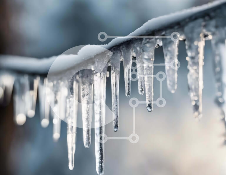 Intra Συλλεκτικό Ξύλινο Παζλ Plywood  4mm - Παγάκια που κρέμονται από το κλαδί δέντρου στο χιονισμένο τοπίο Σε Ξύλινο Κουτί - Διαστάσεις: 10x10 cm – 25 κομμάτια