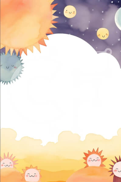 Intra Συλλεκτικό Ξύλινο Παζλ Plywood  4mm - Πολύχρωμο κινούμενα σχέδια ουρανό φόντο με χαμογελαστούς ήλιους και αστέρια Σε Ξύλινο Κουτί - Διαστάσεις Puzzle: 10x10 cm – 25 κομμάτια