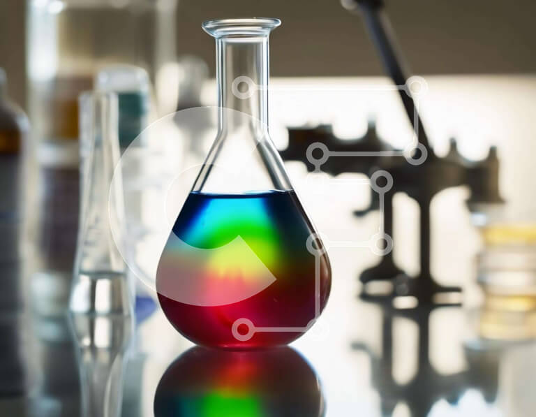 Intra Συλλεκτικό Ξύλινο Παζλ Plywood  4mm - Πολύχρωμο υγρό εργαστηριακό ποτήρι με εξοπλισμό και αντικείμενα Σε Ξύλινο Κουτί - Διαστάσεις Puzzle: 10x10 cm – 25 κομμάτια