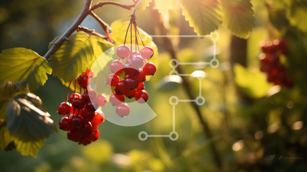 Intra Συλλεκτικό Ξύλινο Παζλ Plywood  4mm - Όμορφο κλαδί δέντρου με κόκκινα μούρα στο φως του ήλιου Σε Ξύλινο Κουτί - Διαστάσεις: 10x10 cm – 25 κομμάτια