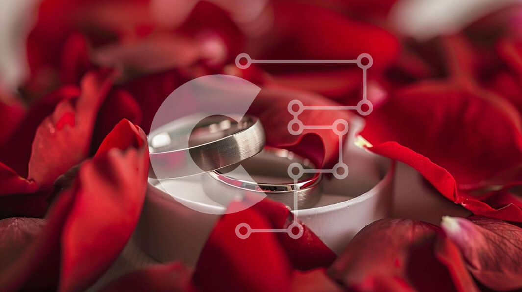 Σετ των 2 Intra Συλλεκτικό Ξύλινο Παζλ Plywood  4mm - Βέρες και ροδοπέταλα σε λευκό μπολ Σε Ξύλινο Κουτί - Διαστάσεις: 10x10 cm – 25 κομμάτια