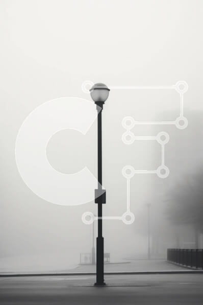 Intra Συλλεκτικό Ξύλινο Παζλ Plywood  4mm - Οδός Φωτιστικό Post στην ομίχλη με δύο άτομα Σε Ξύλινο Κουτί - Διαστάσεις Puzzle: 10x10 cm – 25 κομμάτια