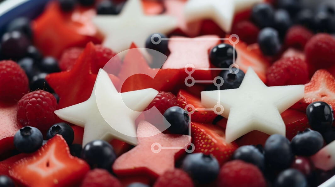 Σετ των 2 Intra Συλλεκτικό Ξύλινο Παζλ Plywood  4mm - Fruit Bowl σε σχήμα αστεριού για πατριωτικές γιορτές Σε Ξύλινο Κουτί - Διαστάσεις: 10x10 cm – 25 κομμάτια