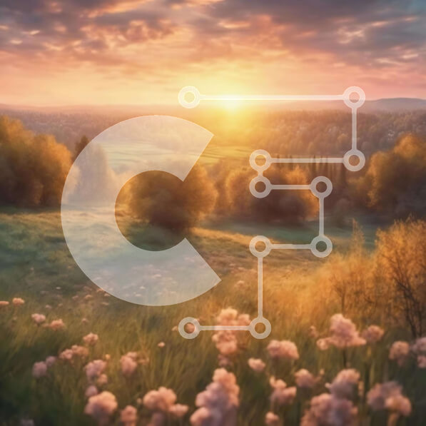 Intra Συλλεκτικό Ξύλινο Παζλ Plywood  4mm - Γραφικό τοπίο με ηλιοβασίλεμα και ροζ λουλούδια Σε Ξύλινο Κουτί - Διαστάσεις: 10x10 cm – 25 κομμάτια