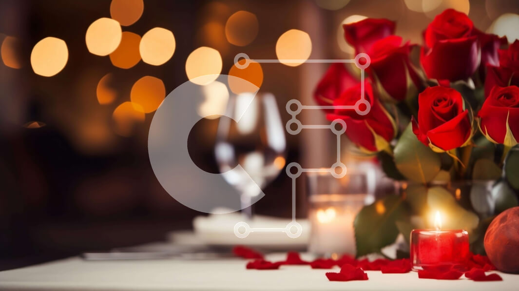 Σετ των 2 Intra Συλλεκτικό Ξύλινο Παζλ Plywood  4mm - Ρομαντικό τραπέζι δείπνου με κόκκινα τριαντάφυλλα και ποτήρια κρασιού Σε Ξύλινο Κουτί - Διαστάσεις: 10x10 cm – 25 κομμάτια