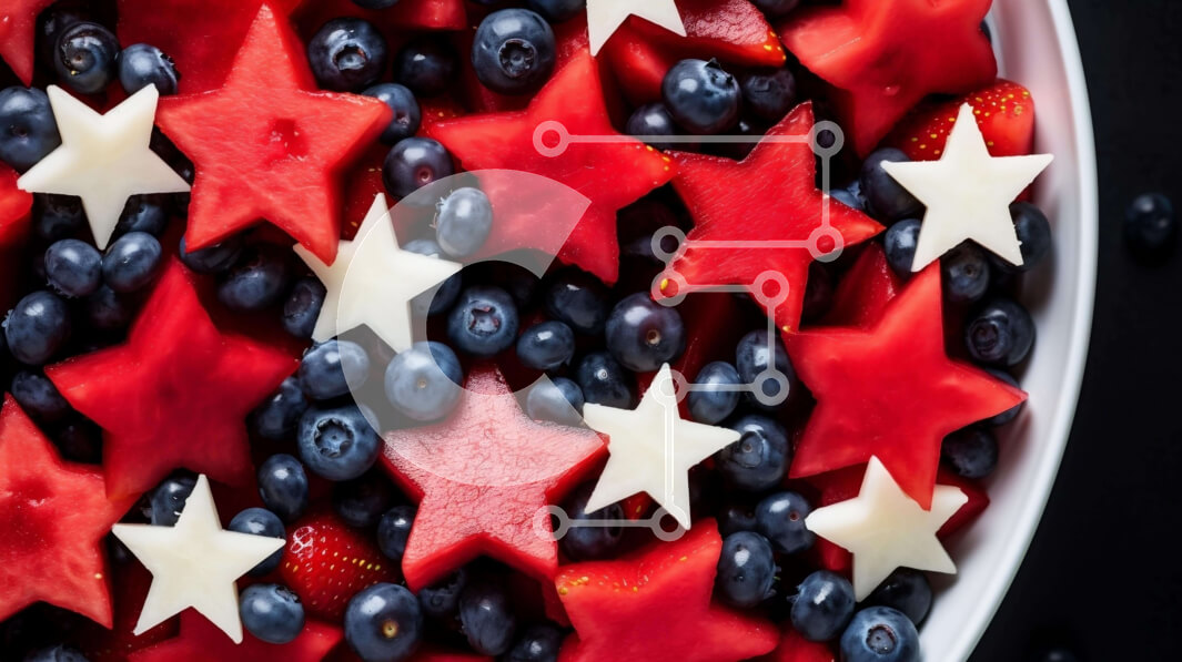 Intra Συλλεκτικό Ξύλινο Παζλ Plywood  4mm - 4 Ιουλίου Fruit Bowl με φρούτα σε σχήμα αστεριού Σε Ξύλινο Κουτί - Διαστάσεις: 10x10 cm – 25 κομμάτια