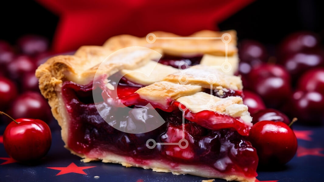 Σετ των 2 Intra Συλλεκτικό Ξύλινο Παζλ Plywood  4mm - Φέτα κερασιόπιτας σε πατριωτικές διακοσμήσεις Σε Ξύλινο Κουτί - Διαστάσεις: 10x10 cm – 25 κομμάτια