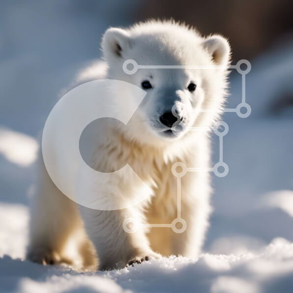 Intra Συλλεκτικό Ξύλινο Παζλ Plywood  4mm - Αξιολάτρευτο πολικό αρκουδάκι που στέκεται στο χιόνι Σε Ξύλινο Κουτί - Διαστάσεις: 10x10 cm – 25 κομμάτια