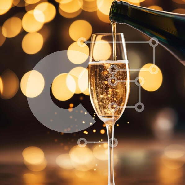 Σετ των 2 Intra Συλλεκτικό Ξύλινο Παζλ Plywood  4mm - Ρίχνοντας σαμπάνια σε ένα ποτήρι κρασιού Σε Ξύλινο Κουτί - Διαστάσεις: 10x10 cm – 25 κομμάτια