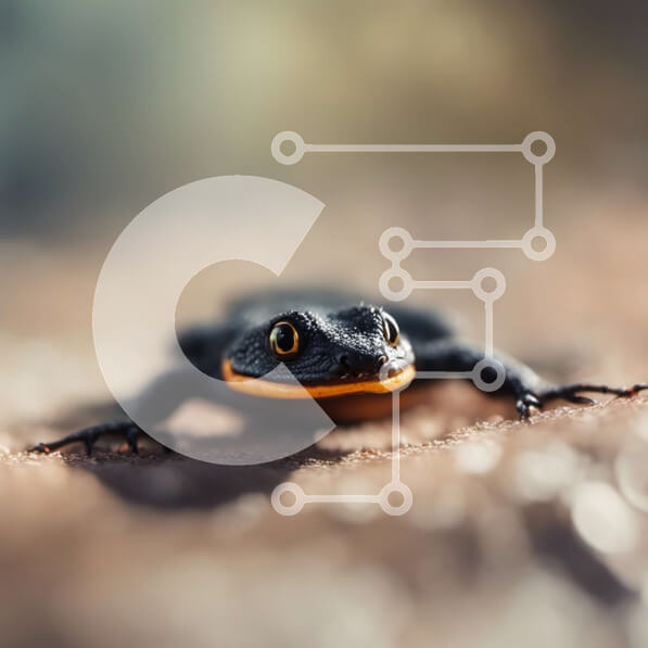 Intra Συλλεκτικό Ξύλινο Παζλ Plywood  4mm - Μικρός μαύρος και κίτρινος βάτραχος σε έναν βράχο Σε Ξύλινο Κουτί - Διαστάσεις: 10x10 cm – 25 κομμάτια