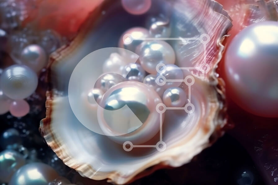 Intra Συλλεκτικό Ξύλινο Παζλ Plywood  4mm - Όμορφη εικόνα με μαργαριτάρια μέσα σε ένα ανοιχτό κέλυφος μαργαριταριών Σε Ξύλινο Κουτί - Διαστάσεις: 10x10 cm – 25 κομμάτια