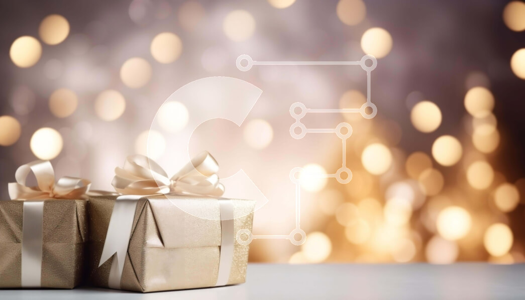 Intra Συλλεκτικό Ξύλινο Παζλ Plywood  4mm - Χρυσά κουτιά δώρων σε τραπέζι με φωτισμένο φόντο Σε Ξύλινο Κουτί - Διαστάσεις: 10x10 cm – 25 κομμάτια